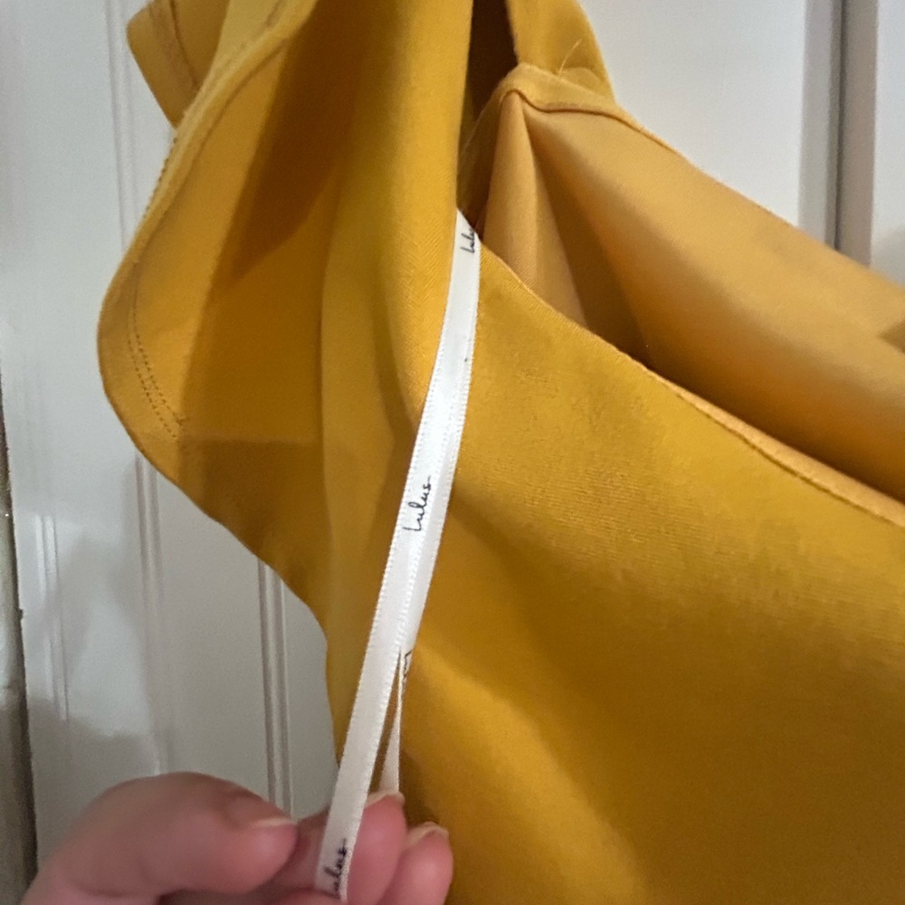 Lulu's Golden Ruffle Holiday Mini Dress - Picture 6 of 10